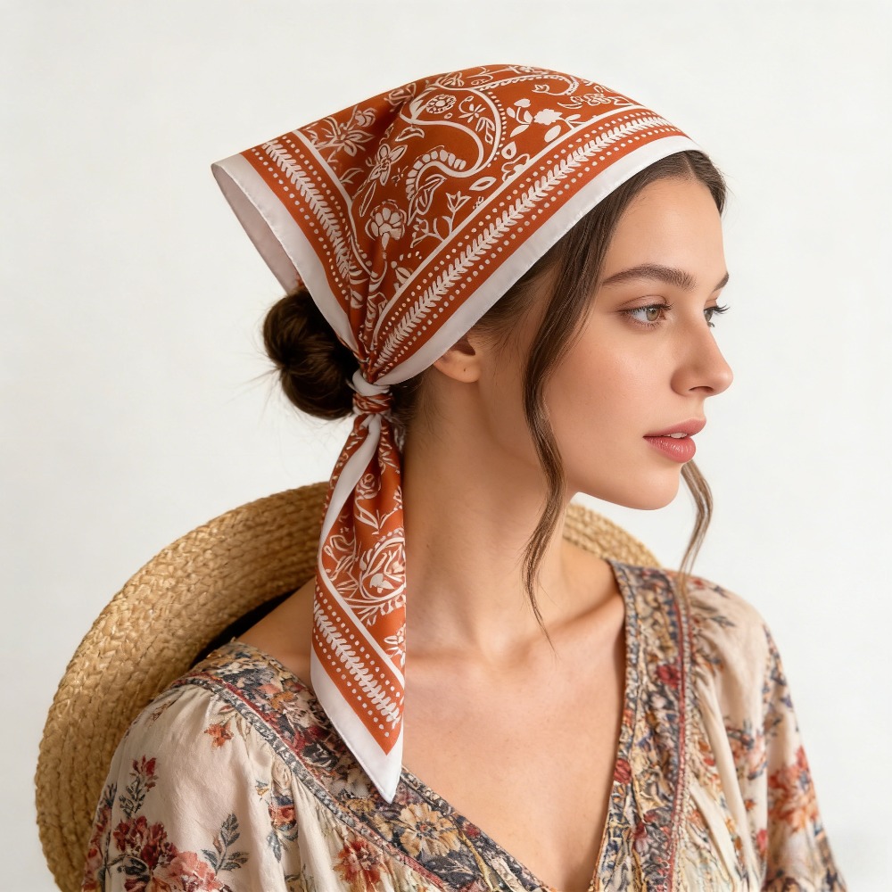1Pc カシュープリントファッションシルクスカーフスクエアス - Silk Neck Scarf のレビューと価格