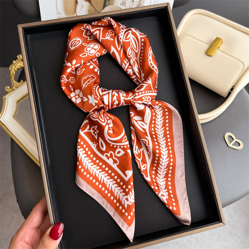 1Pc カシュープリントファッションシルクスカーフスクエアス - Silk Neck Scarf のレビューと価格