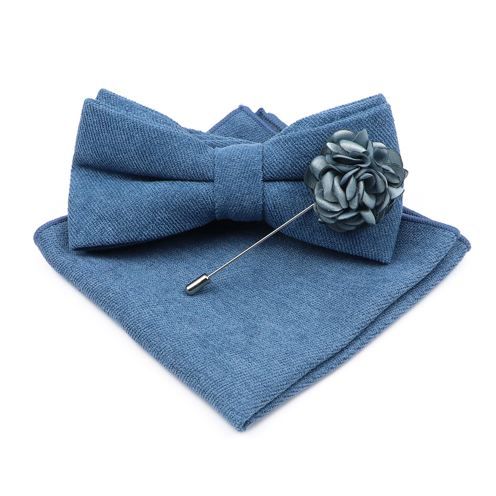 男性用の蝶ネクタイ,正方形のポケット,無地,ピンク,ブルー, - Handkerchief Cotton Men のレビューと価格