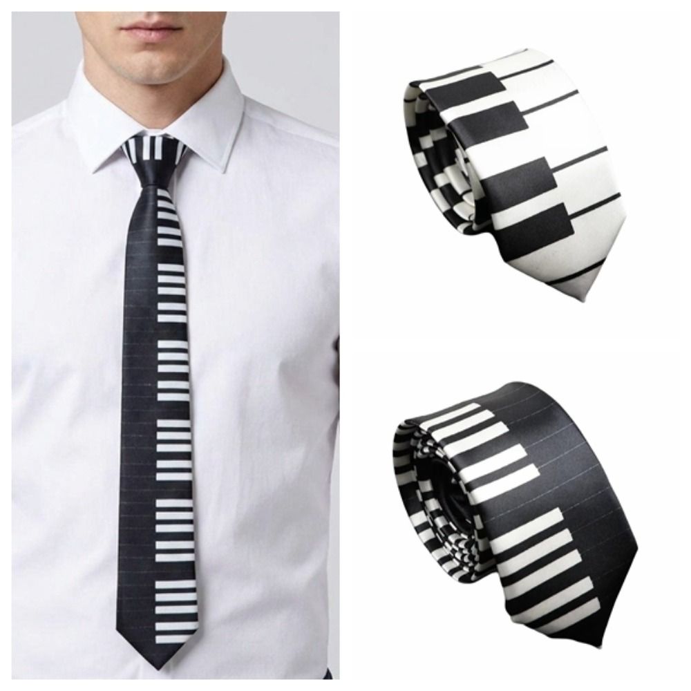 エレガントなスキニーピアノネクタイ、スリムブラックメンズネク - Skinny Tie Men のレビューと価格