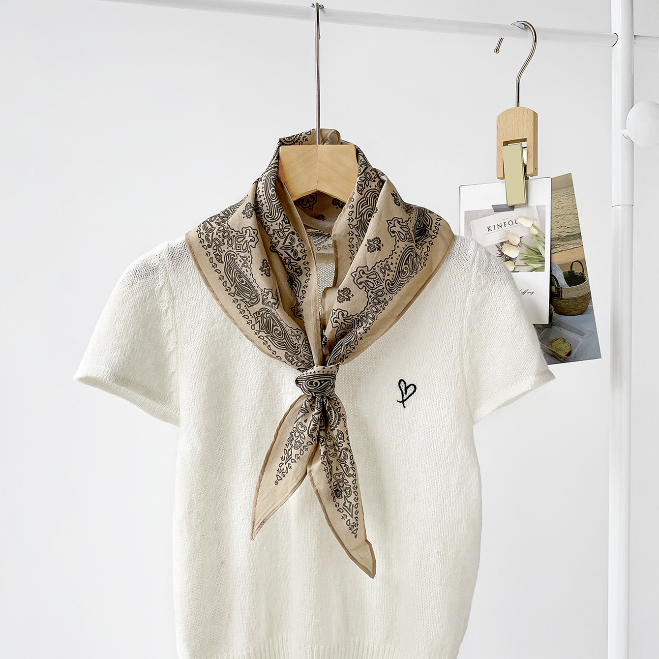 高級スカーフ女性ヒジャブプリントロングネッカチーフバッグサテ - Bandana Cotton のレビューと価格