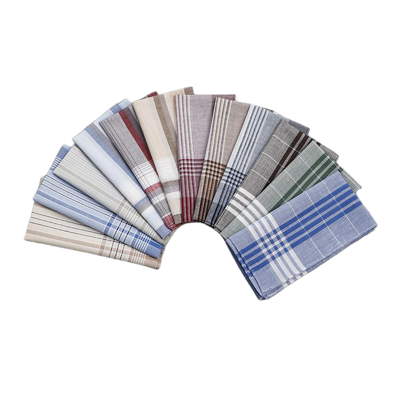 メンズハンカチ 100% コットン チェック柄ハンカチ - Handkerchief Cotton Men のレビューと価格