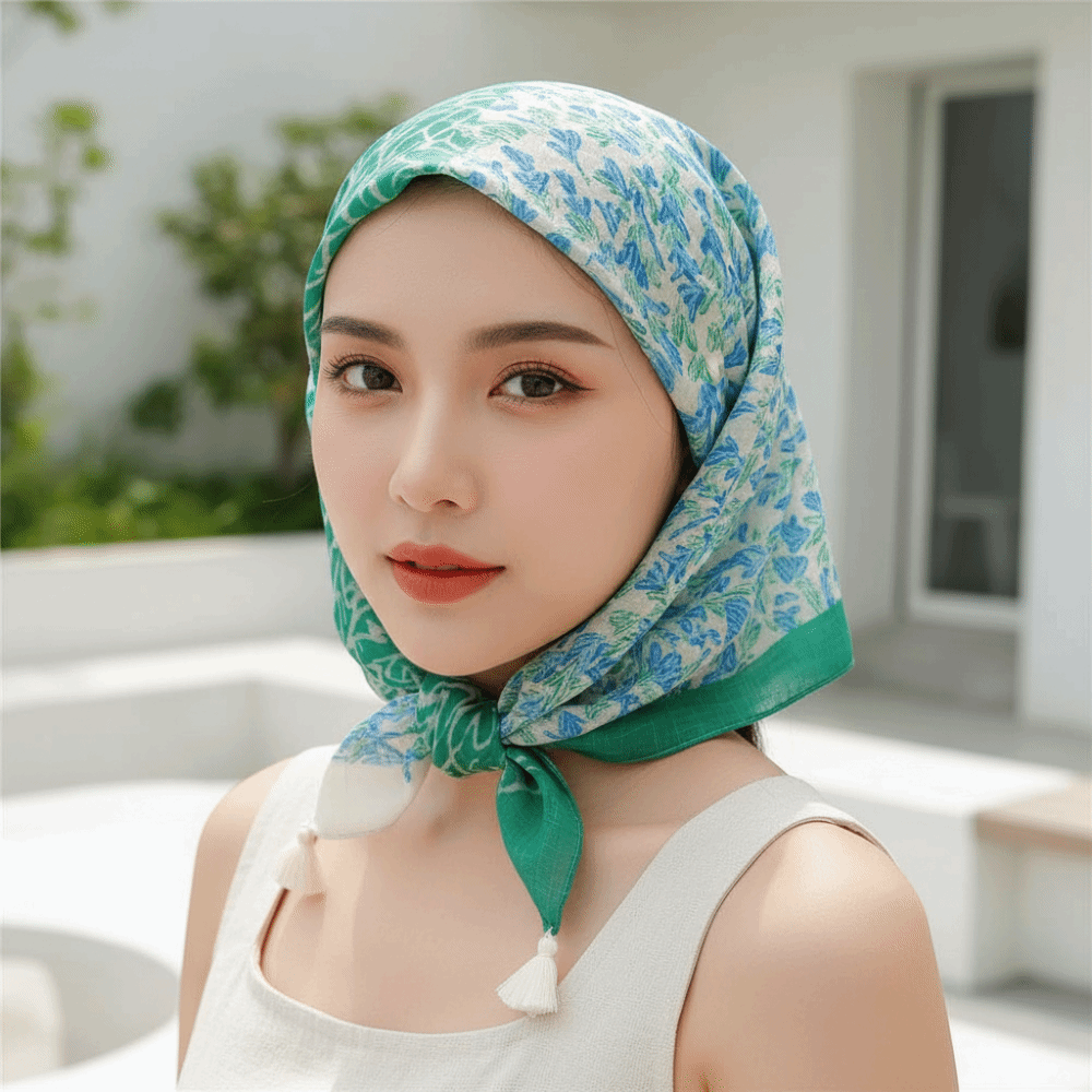 ネックラップ コットンリネン スクエアスカーフ 60x60c - Bandana Cotton のレビューと価格