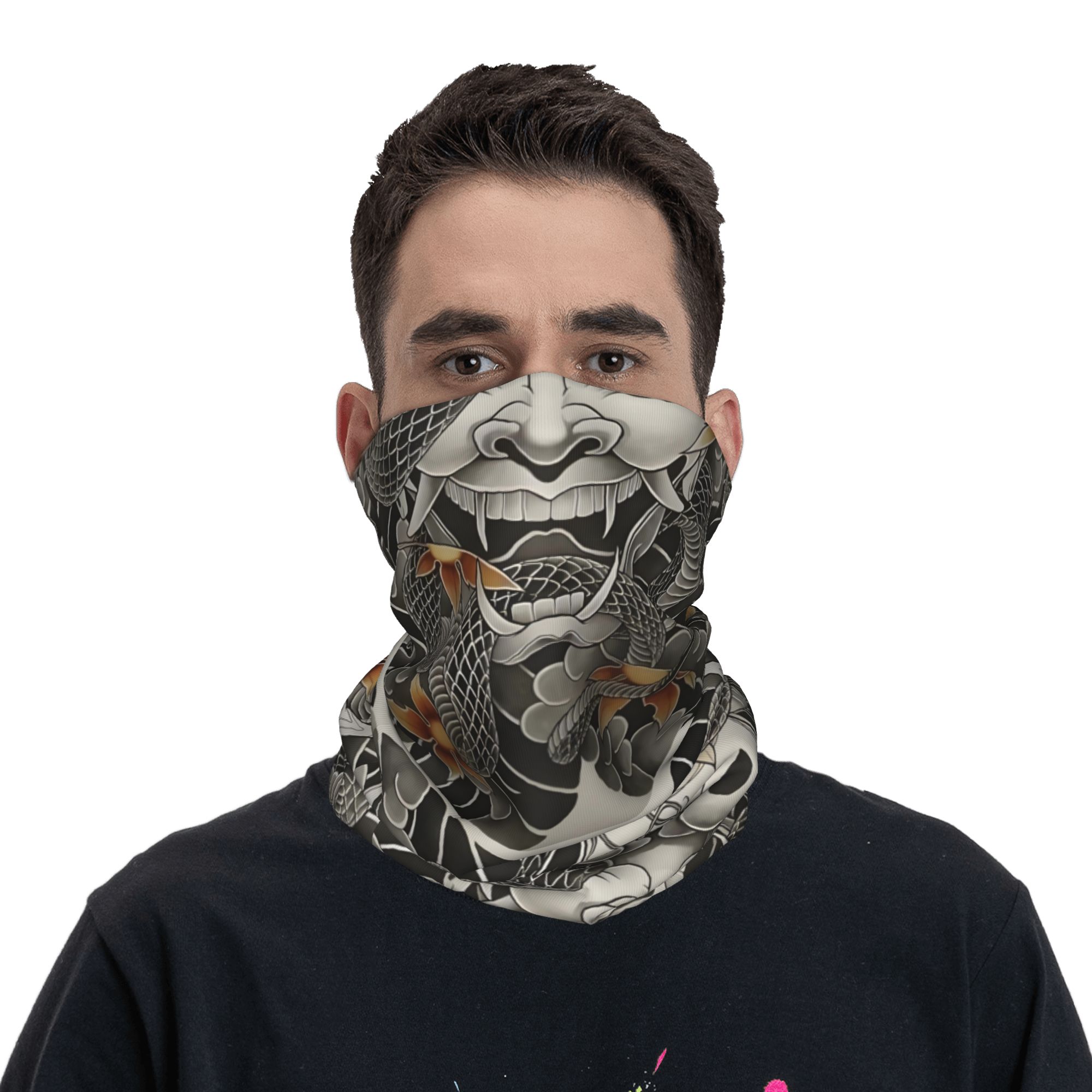 カスタム侍鬼デーモンバンダナネックウォーマー男女兼用冬スキー - Neck Warmer Tube のレビューと価格