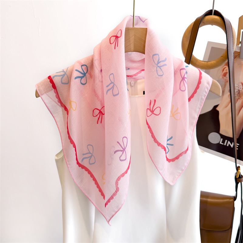 50cm コットンリネンスクエアスカーフ - 女性用の甘くて - Bandana Cotton のレビューと価格
