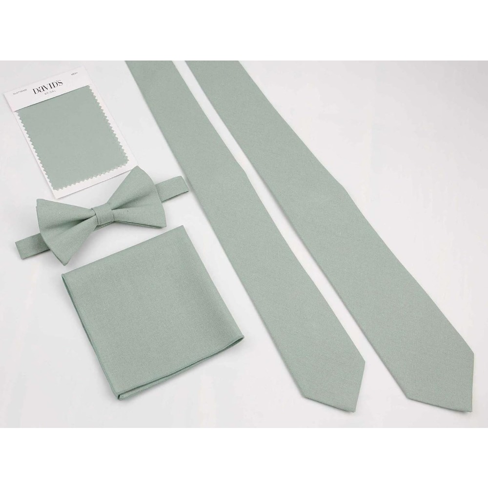 リネンコットン蝶ネクタイ - 男性の結婚式や花婿の付添人用の - Bow Tie Pre Tied のレビューと価格
