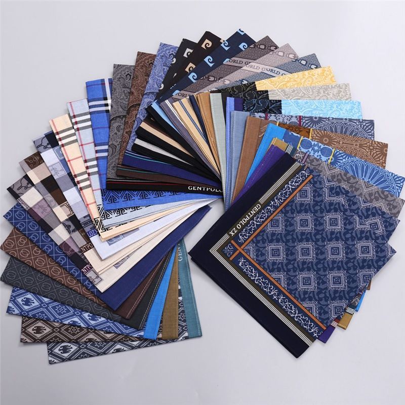 3 個メンズピュアコットンプリントチェック柄ハンカチ夏薄い昔 - Handkerchief Cotton Men のレビューと価格
