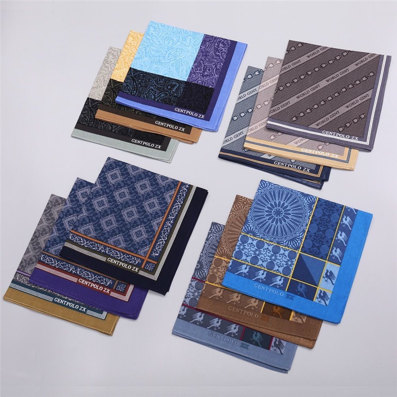 3 個メンズピュアコットンプリントチェック柄ハンカチ夏薄い昔 - Handkerchief Cotton Men のレビューと価格