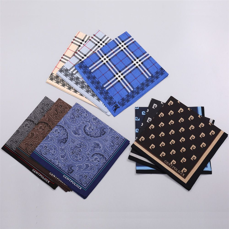 3 個メンズピュアコットンプリントチェック柄ハンカチ夏薄い昔 - Handkerchief Cotton Men のレビューと価格