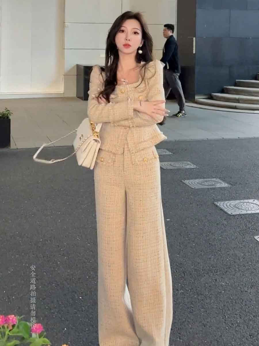 女性のための長袖コート、魅力的なオフィスレジャーの快適なセッ - Pocket Square Set のレビューと価格