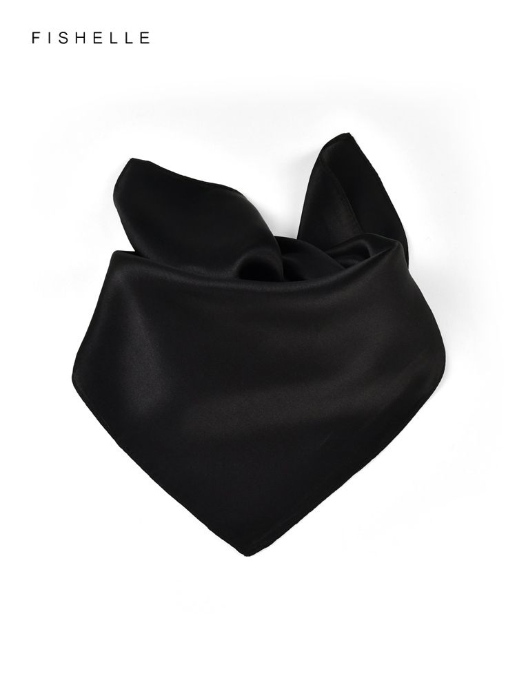 女性用シルクスカーフ,無地のブラック,女性用スカーフ,小さな - Silk Neck Scarf のレビューと価格