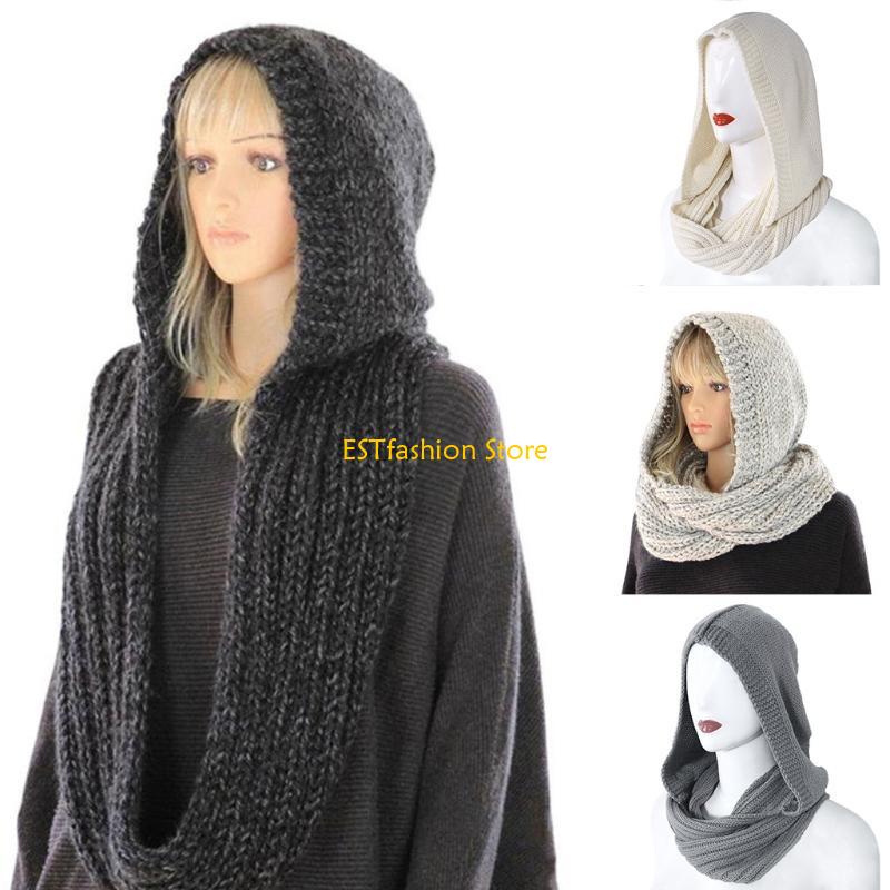 Y5GC 女性冬ニットフードインフィニティスカーフ防風ショー - Infinity Scarf Knit のレビューと価格
