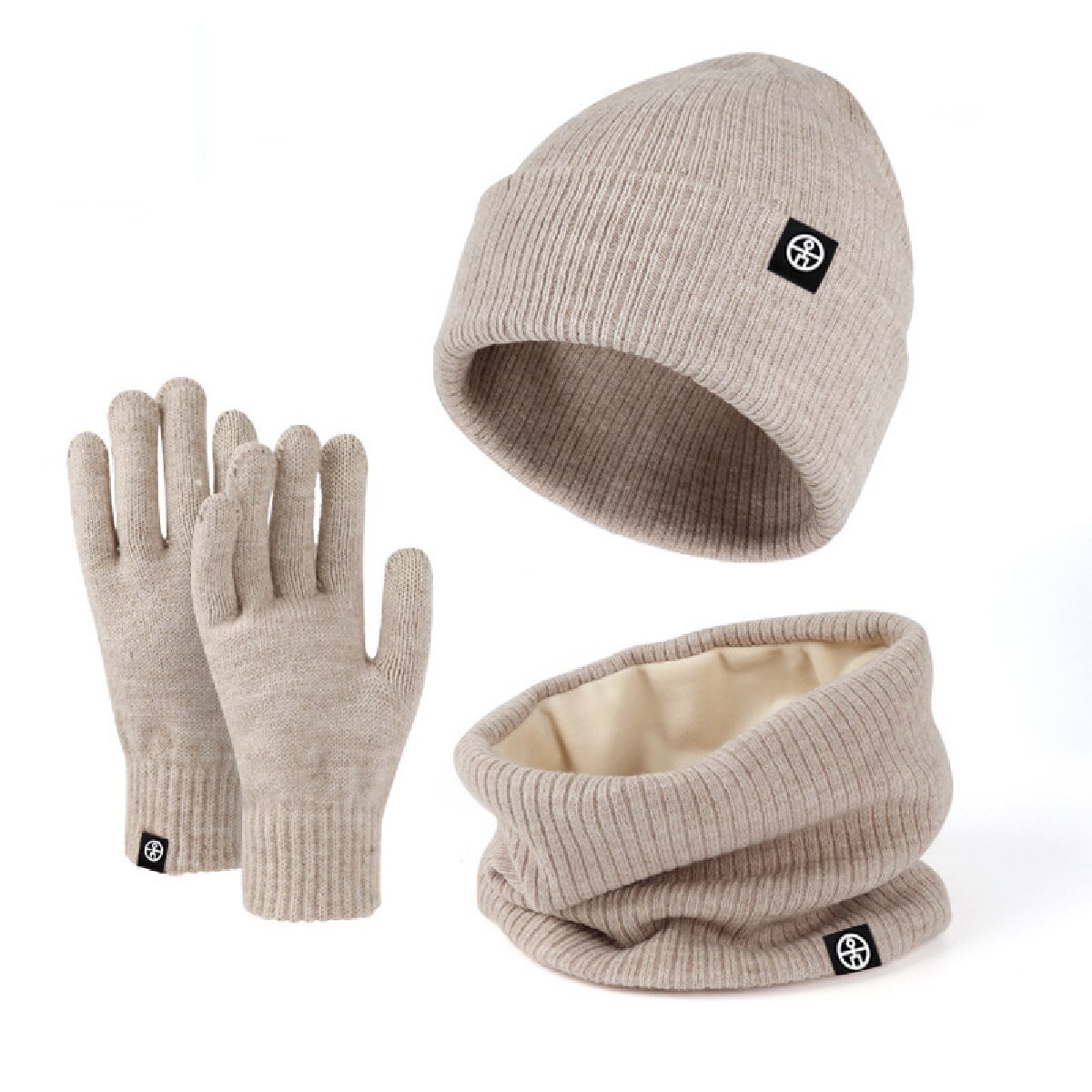 3 個冬ビーニー帽子手袋スヌードスカーフセットスカルキャップ - Muffler Men Wool のレビューと価格