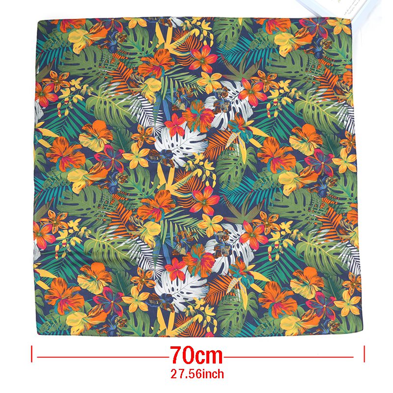 70 センチメートルバンダナ葉花プリントヘアスカーフ女性用ペ - Bandana Cotton のレビューと価格