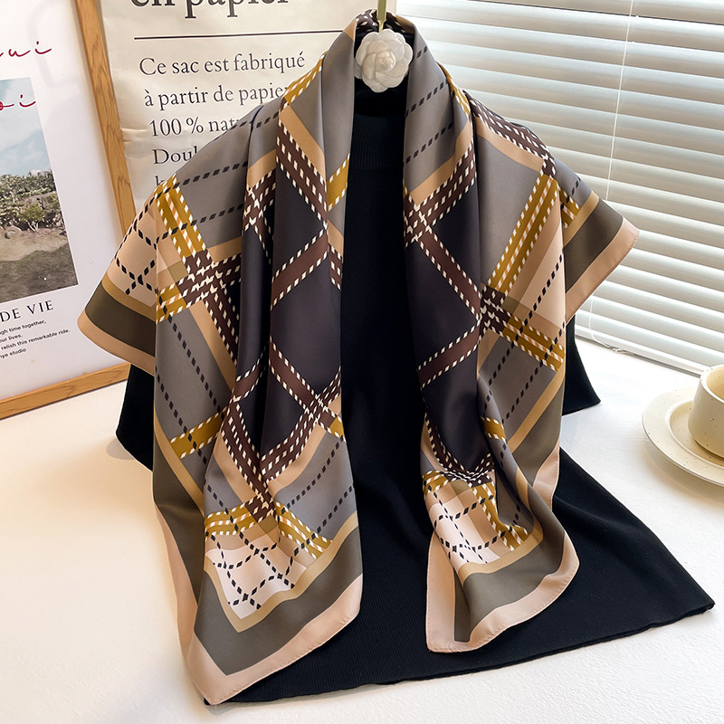 新しい夏のプリントツイルシルクスクエアスカーフ、小さな高級ス - Silk Tie Striped のレビューと価格