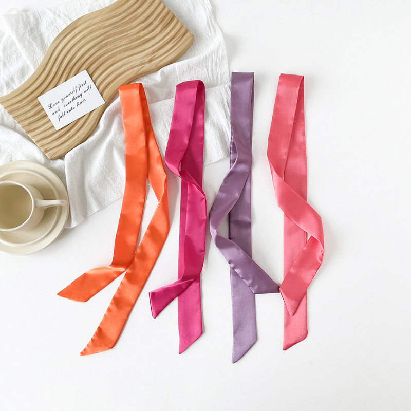 4 × 100 センチメートルサテンシルク狭いスカーフネッカ - Silk Neck Scarf のレビューと価格