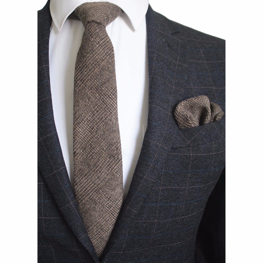 Ricnais 8 センチメートルウールネクタイ固体チェック - Handkerchief Cotton Men のレビューと価格