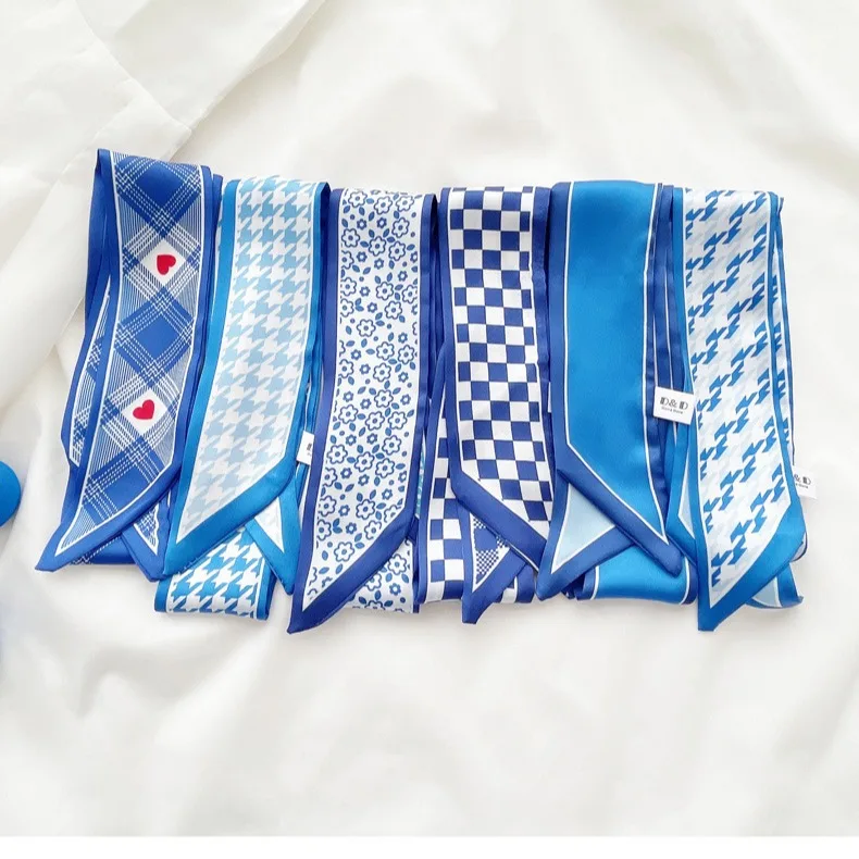 クラインブルーのシルクスカーフ、新しいチェッカーボード柄ヘッ - Bandana Cotton のレビューと価格