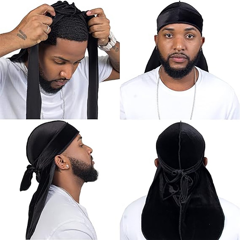 ユニセックス男性女性通気性バンダナ帽子ベルベット Durag - Bandana Doo Rag のレビューと価格
